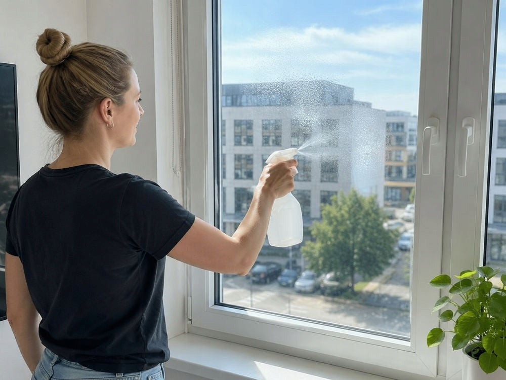 Genopladelig 2-i-1 Gulvmoppe & Vinduesvasker med Spray og Vandskraber