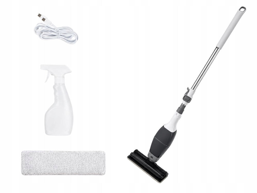 Genopladelig 2-i-1 Gulvmoppe & Vinduesvasker med Spray og Vandskraber