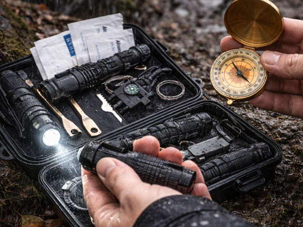 Overlevelsessæt 35-i-1 med Kuffert – Overlevelsessæt til Camping, Outdoor, Bushcraft og Vandring