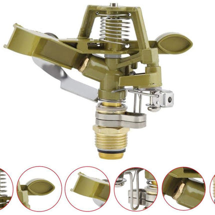 Effektiv 360° roterande metall trädgårdsvatten - perfekt för alla grönområden 