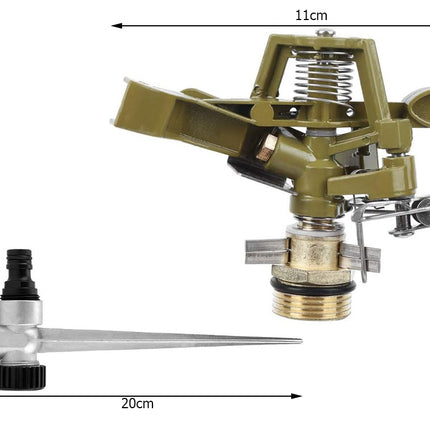Effektiv 360° roterande metall trädgårdsvatten - perfekt för alla grönområden 