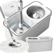 360 Roterende Moppe med 2x Mikrofiberpads - Effektiv og Ergonomisk Rengøring