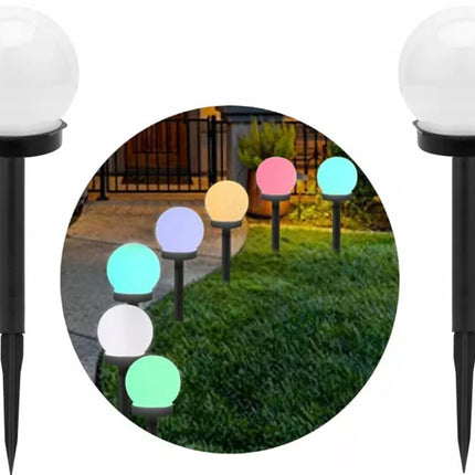 Soldrivna trädgårdsglobslampor 10 cm med Sensor i flera färger - 4 st