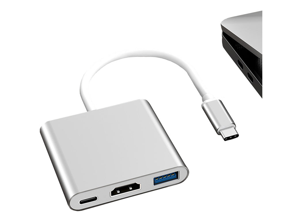 3-i-1 USB-C Adapter Hub med USB 3.0 och HDMI 4K