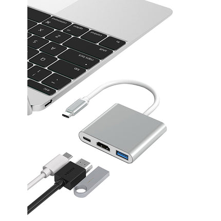 3-i-1 USB-C Adapter Hub med USB 3.0 och HDMI 4K