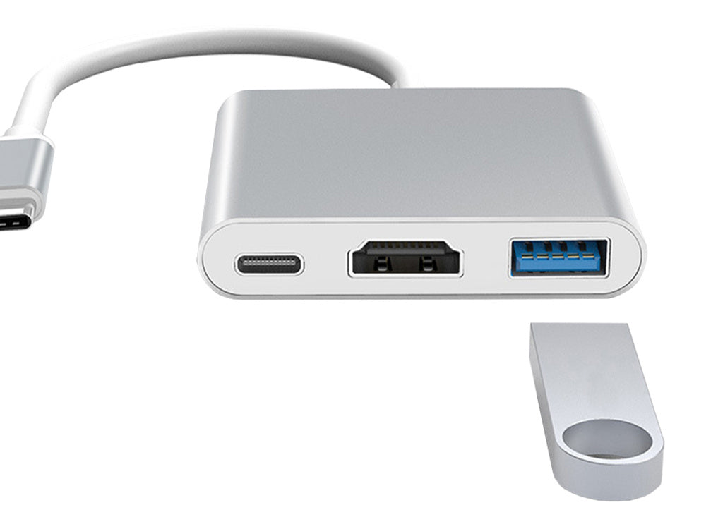 3-i-1 USB-C Adapter Hub med USB 3.0 och HDMI 4K
