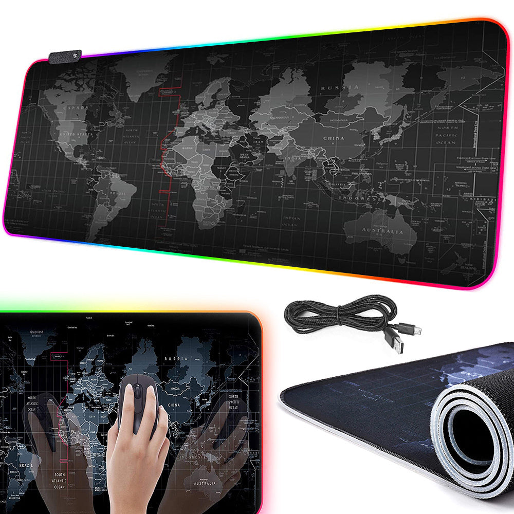 XXL Gamingmusmatta med LED-bakgrundsbelysning – 80x30 cm