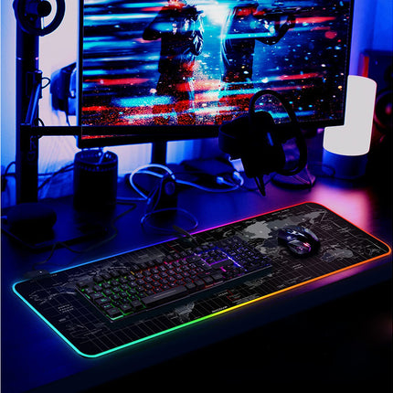 XXXL Gaming musemåtte med LED Lys – 90x40 cm