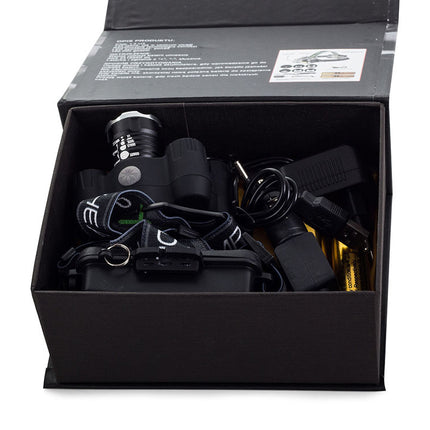 Kraftfull pannlampa - 5x LED, 400m räckvidd