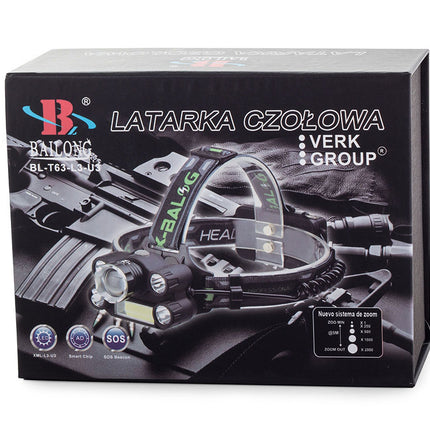 Kraftfull pannlampa - 5x LED, 400m räckvidd