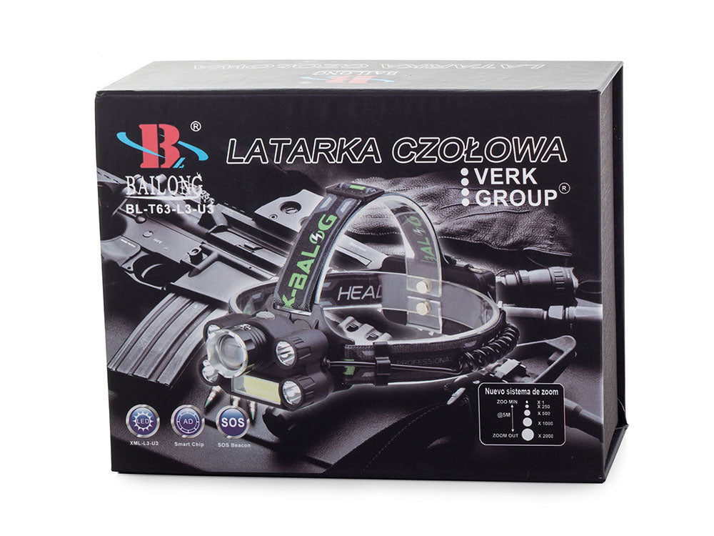 Kraftfull pannlampa - 5x LED, 400m räckvidd