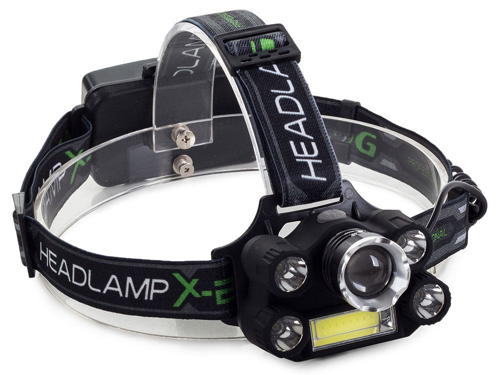 Kraftfull pannlampa - 5x LED, 400m räckvidd