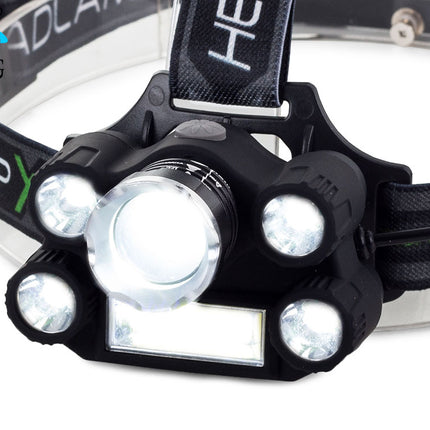 Kraftfull pannlampa - 5x LED, 400m räckvidd