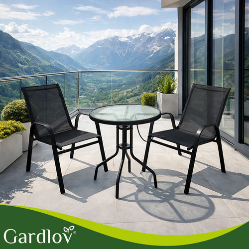 Havemøbelsæt – Bord og 2 Stole til Terrasse og Have