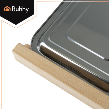 Skærebræt i Bambus med udtrækkelige beholdere – Smart køkkenorganisering