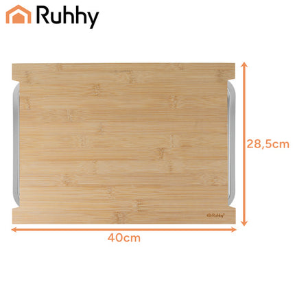 Skærebræt i Bambus med udtrækkelige beholdere – Smart køkkenorganisering