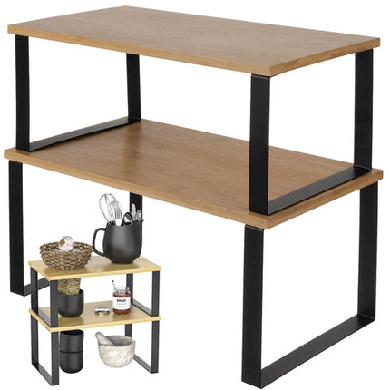 Bambus Krydderihylde – 2-i-1 Køkkenorganisator til Bordet