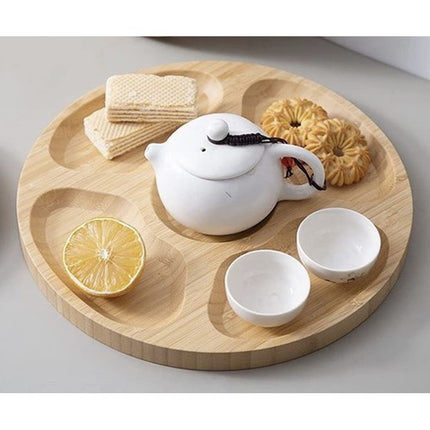 Rotérbar Serveringsbræt i Bambus - Perfekt til Ost, Snacks og Tapas