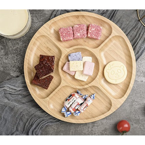 Roterbar serveringsbräda i bambu - perfekt för ost, mellanmål och tapas