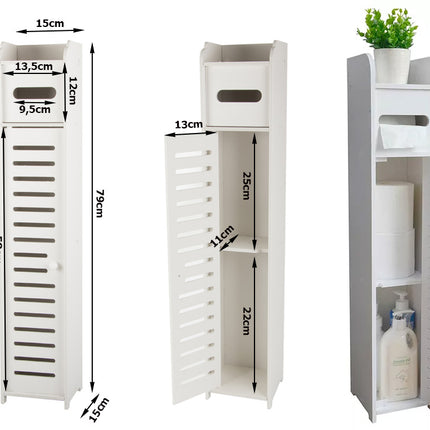 Smalt Badeværelsesskab – Perfekt til Opbevaring i Små Rum