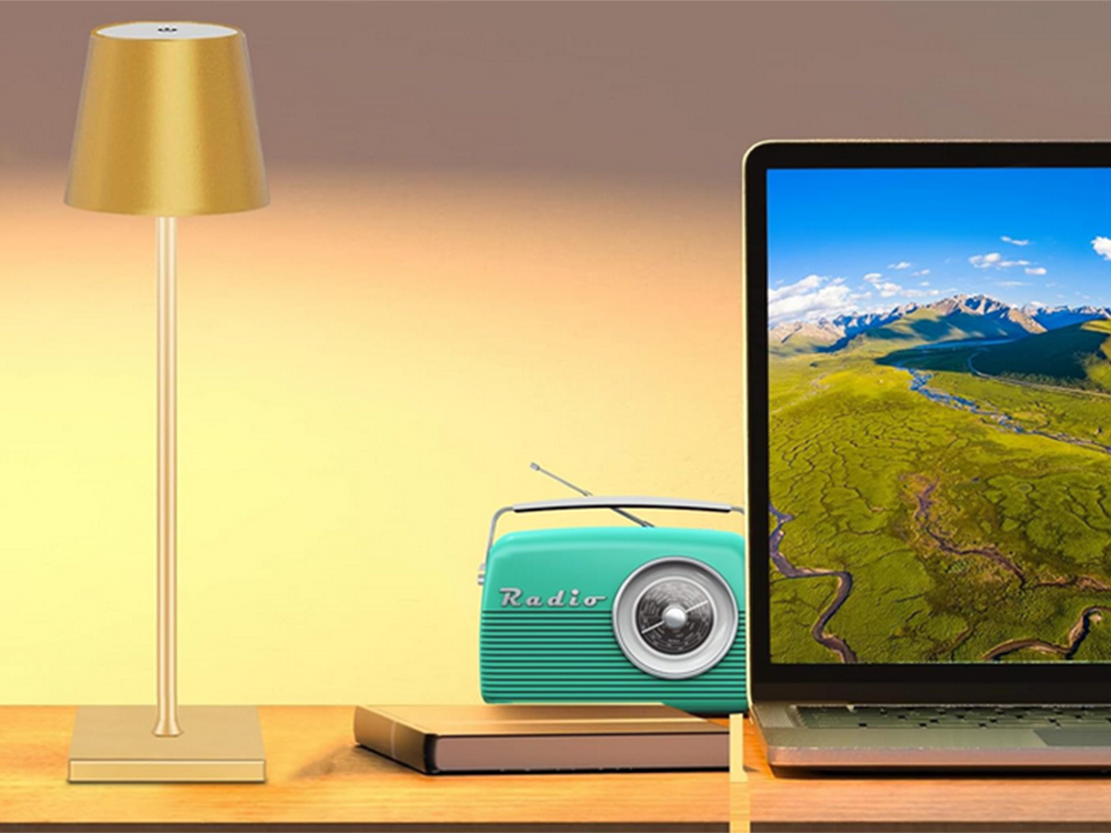 Natbordslampe med Touch 3-Trins Lysindstilling: Varm, Neutral, Kold - USB-Genopladelig!