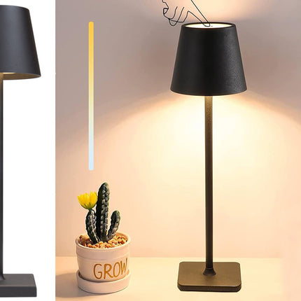 Natbordslampe med Touch 3-Trins Lysindstilling: Varm, Neutral, Kold - USB-Genopladelig!