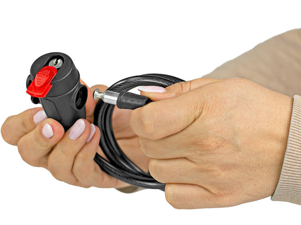 Cykellås med nyckel – Kraftigt stållås med silikonhylsa och fäste