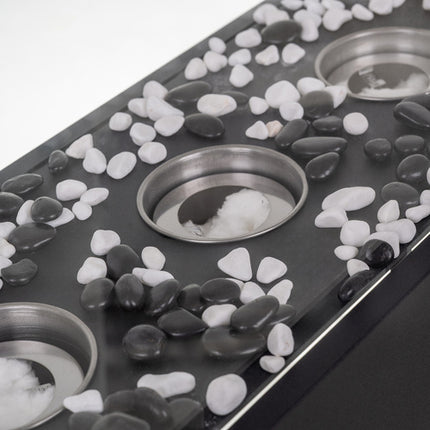 Biokamin 450 ml behållare med dekorativa stenar – Rökfri mysighet för hem och terrass