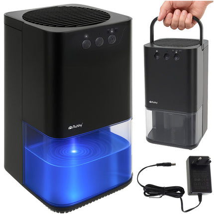 Mini Luftaffugter med LED-lys og timer – kompakt og  komfort til hverdagens fugtproblemer