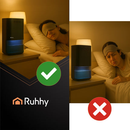 Mini Luftaffugter med LED-lys og timer – kompakt og  komfort til hverdagens fugtproblemer