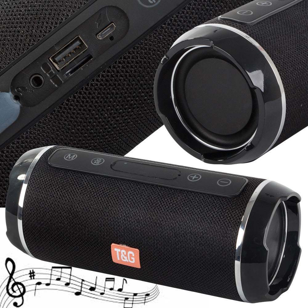 Trådlös Bluetooth Boombox-högtalare med USB, AUX &amp; microSD – Svart