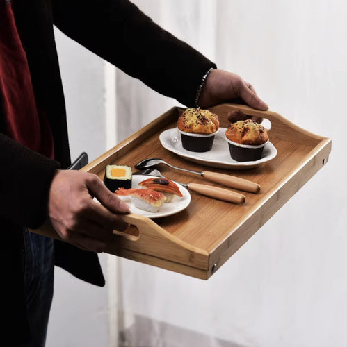 Foldbar morgenmads bord i  Bambus – Perfekt til Sengen