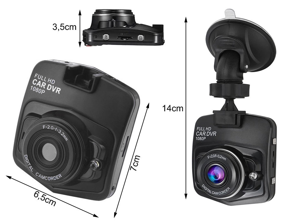Full HD Dashcam med inbyggd skärm