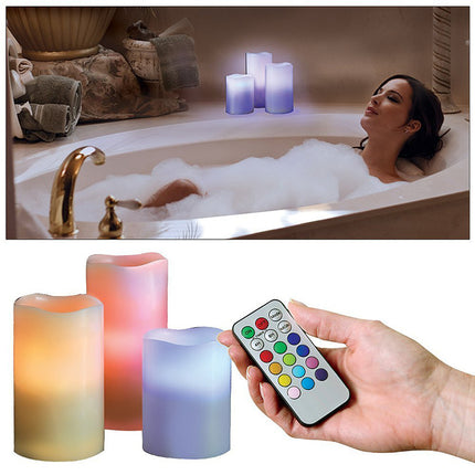 LED-ljus med fjärrkontroll, kan Ljus i 12 färger - Set med 3 st.