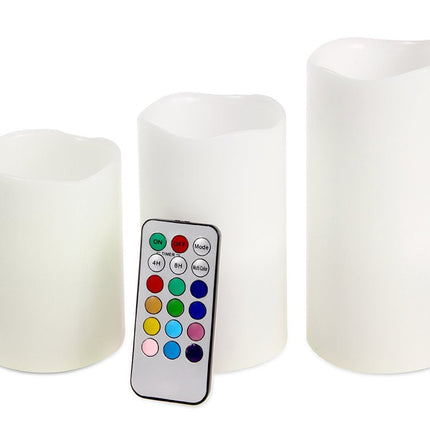 LED-ljus med fjärrkontroll, kan Ljus i 12 färger - Set med 3 st.