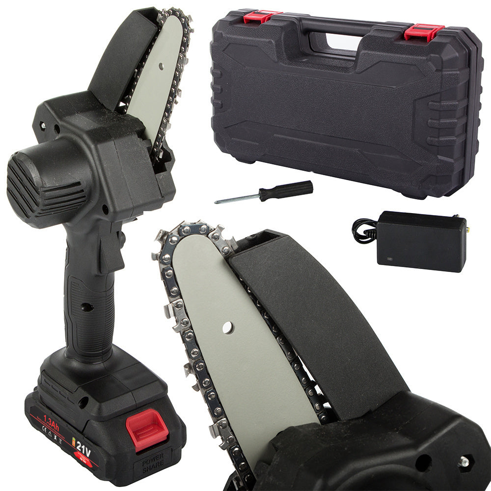 Liten sladdlös motorsåg – perfekt för trädgården och gränden