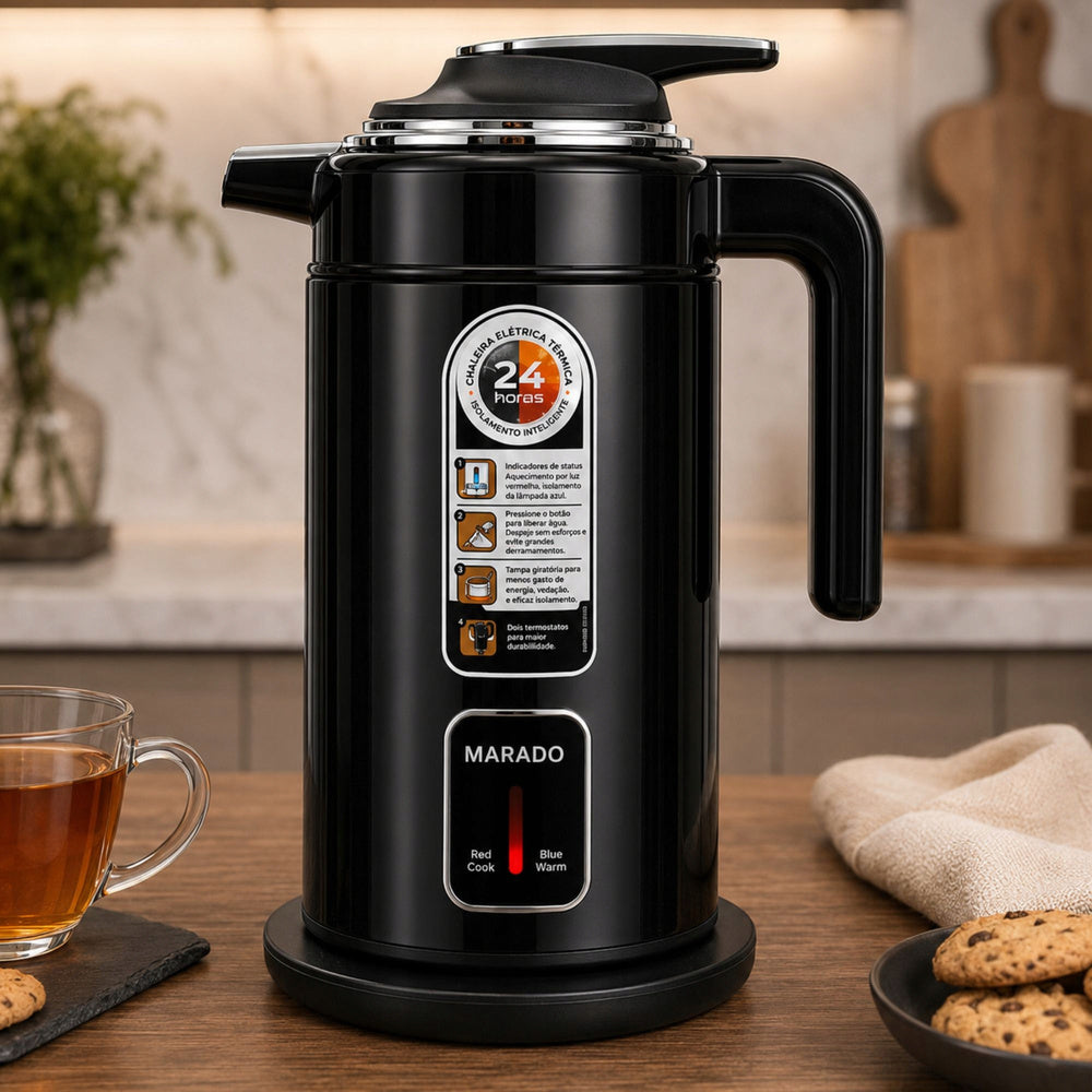 Stor Elkedel 3,5 Liter 1500W – Elektrisk Kedel med Automatisk Slukning – Sort