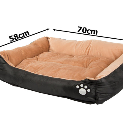 Lyxig plysch hundkorg med halkfri botten - 70x58 cm