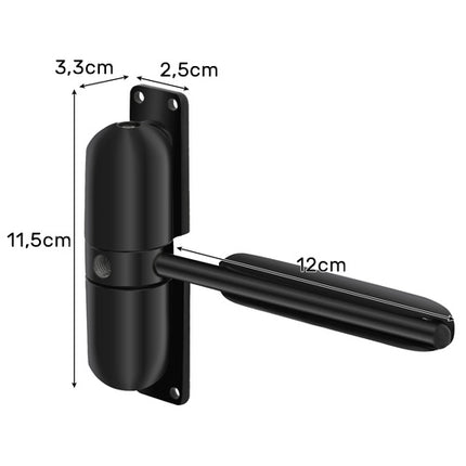 Svart dörrstängare med arm – För dörrar upp till 60 kg