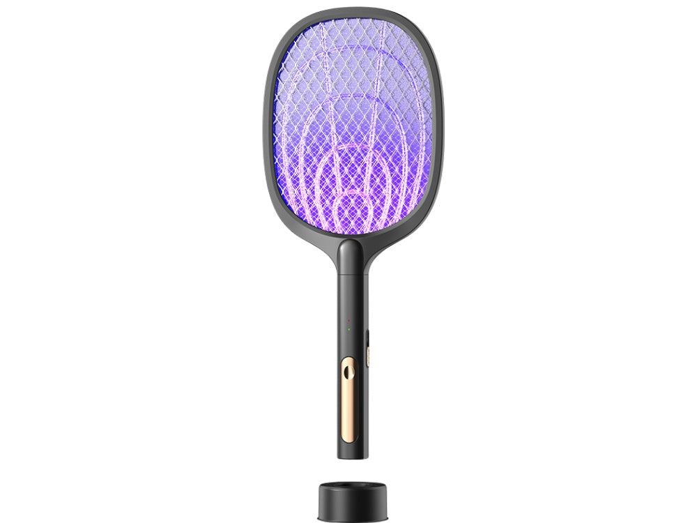 Elektrisk Fluesmækker med UV-Lampe & Opladerstander – Effektiv mod Myg, Fluer og Insekter