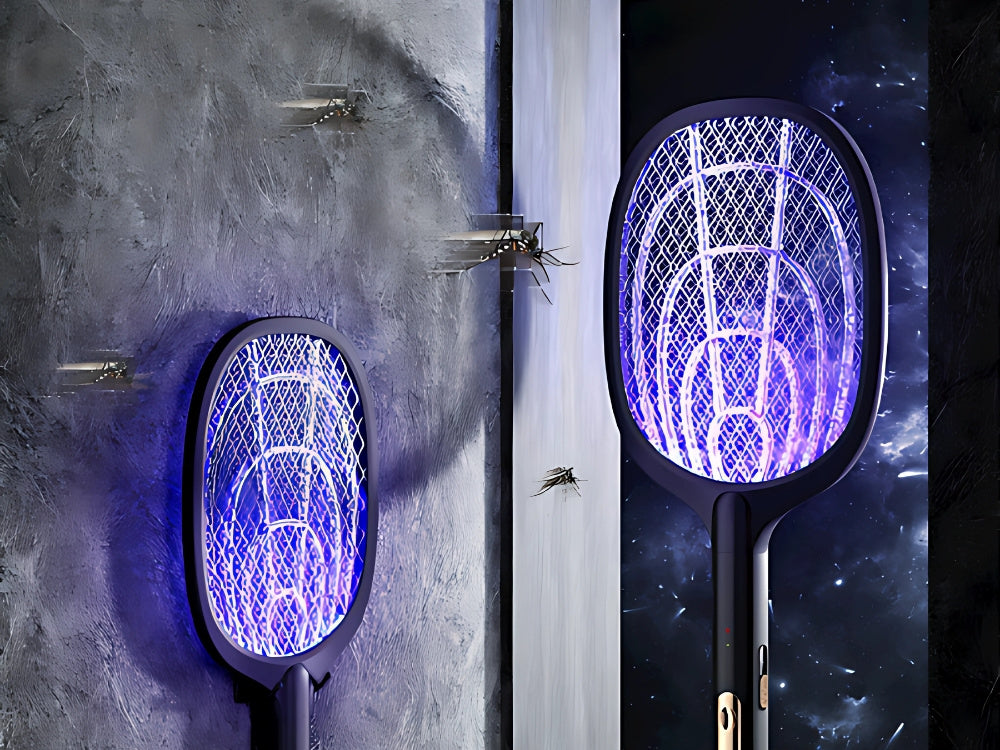 Elektrisk Fluesmækker med UV-Lampe & Opladerstander – Effektiv mod Myg, Fluer og Insekter