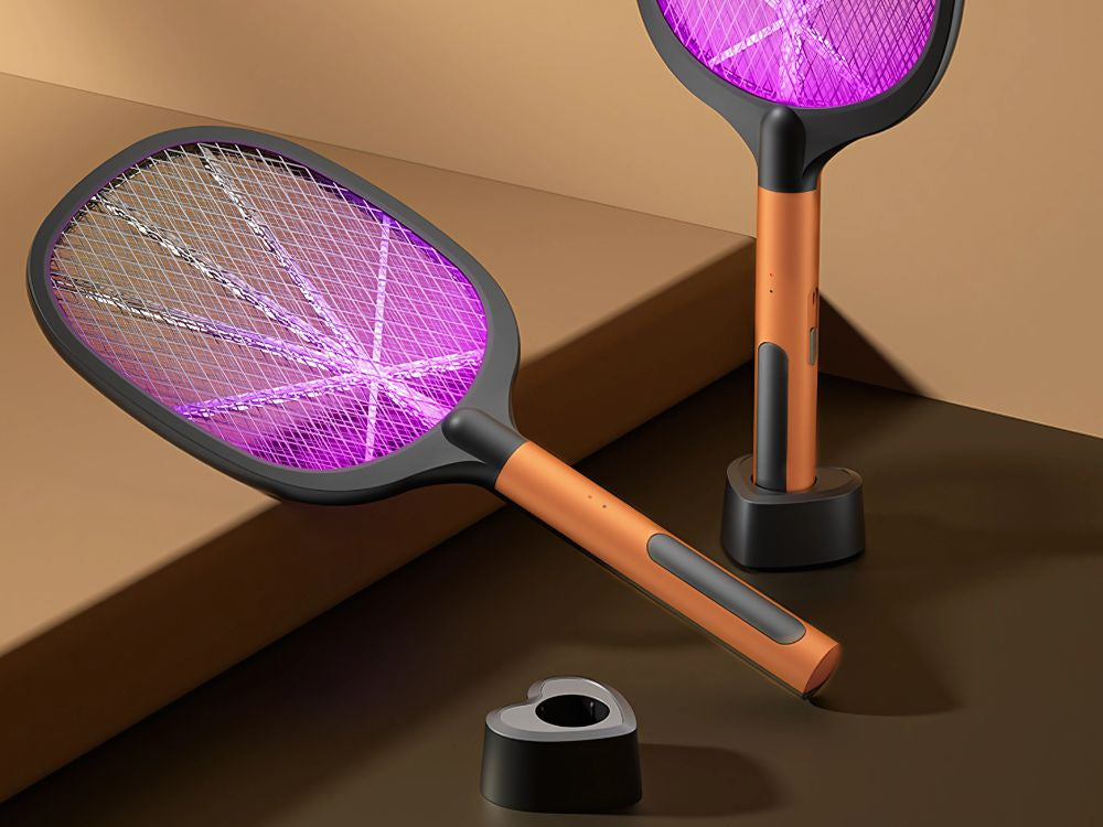 Elektrisk Fluesmækker med UV-Lampe & Opladerstander – Effektiv mod Myg, Fluer og Insekter
