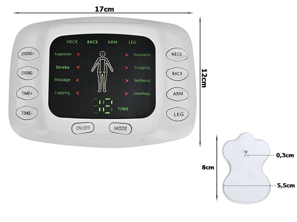 Elektrostimulator til muskler EMS & TENS – Med display, 8 programmer og justerbar intensitet