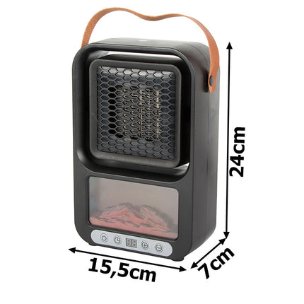 Elektrisk Thermo Fläkt med LED Öppen spis - 500W