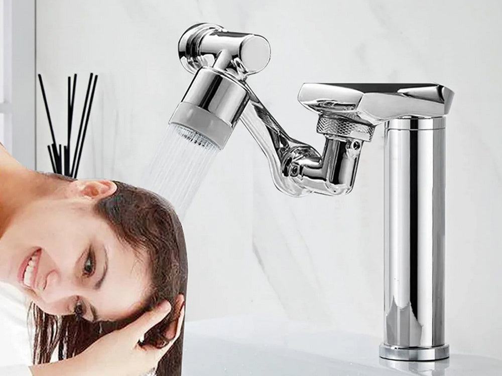 Flexibel kranförlängare i krom – 1080° vridbar