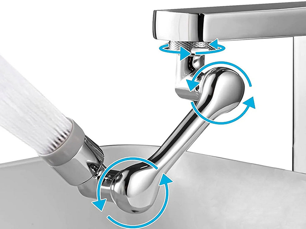 Flexibel kranförlängare i krom – 1080° vridbar