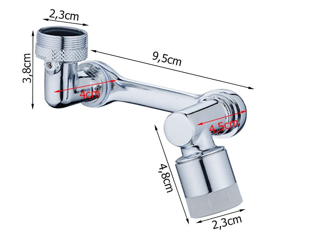 Flexibel kranförlängare i krom – 1080° vridbar