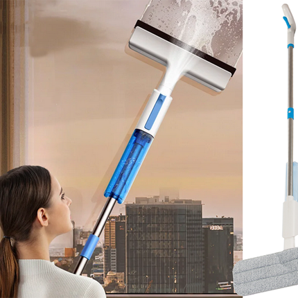 Fladmoppe med Spray og Vinduesvasker