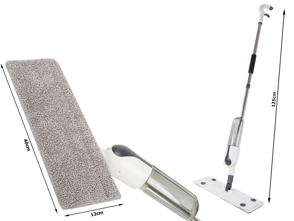 Fladmoppe med Sprayfunktion og 3x Mikrofiberpuder - Let og Effektiv Rengøring
