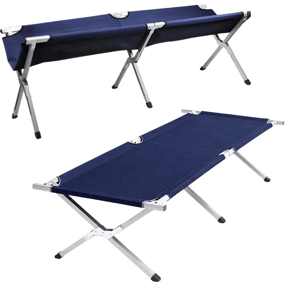 Foldbar Campingseng 187 cm – Feltseng med Stålramme og Transporttaske – Op til 110 kg